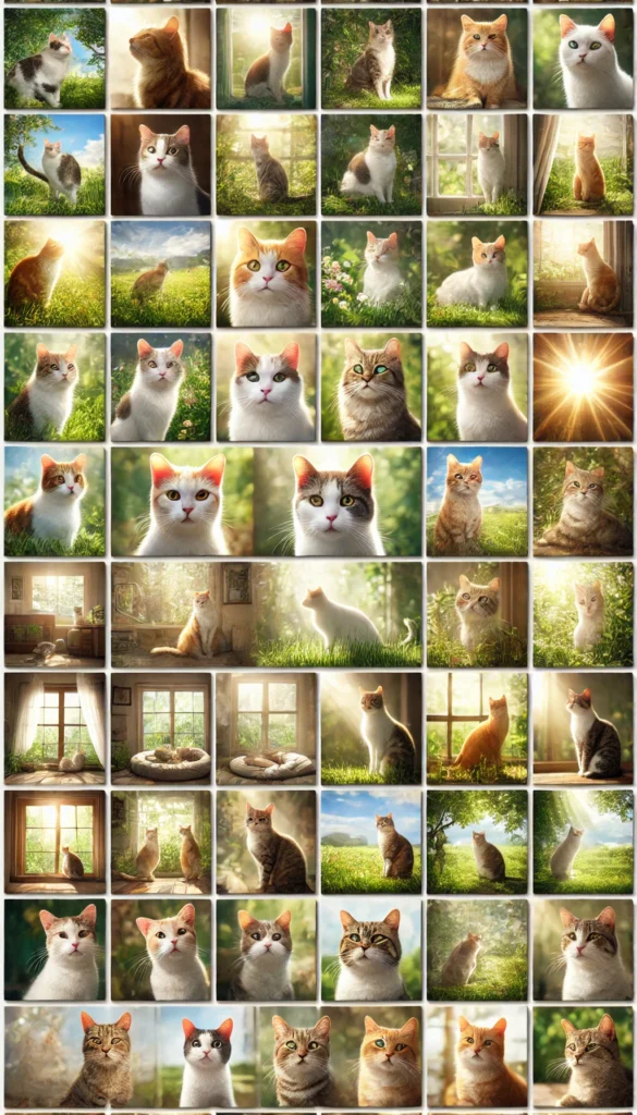 Collage de muchos gatos en representación de la amplia experiencia de Emporio Felino cuidando gatos